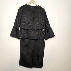 BCBGMAXAZRIA Bell Sleeve Silk Suit & Skirt Size 2
